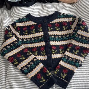 Urban Outfitters Black Floral Cardigan